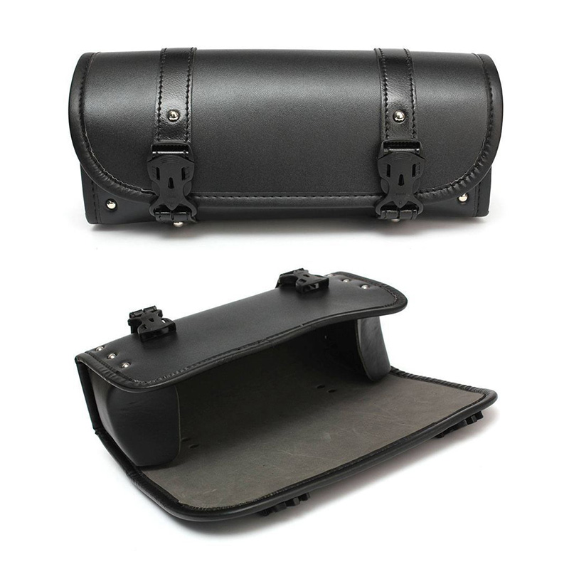 Motorcycle Fork PU Leather Travel Pouch Waterproof Tool Bags Saddle Vintage Tail Bag Lage for Harley Bobber/Suzuki/Honda