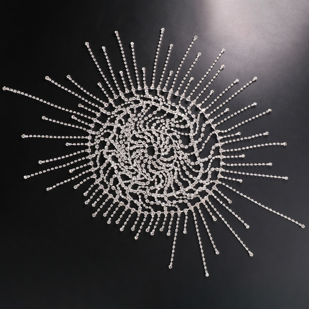Club Glitter Rhinestone Short Fringed Hair Chain Headband Stage Performance for Women Crystal Headwear Headpiece Head Wig Chain