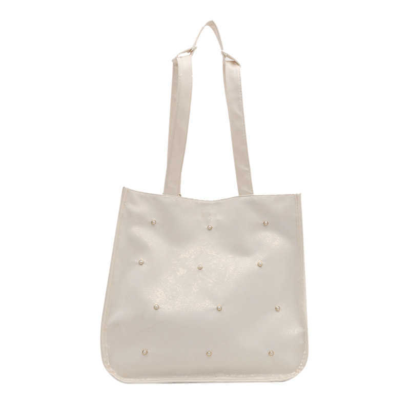 Minimalist Shoulder Bag With Bead Decoration Niche Design Hand-held Dual Shoulder Commuting Women's Bag