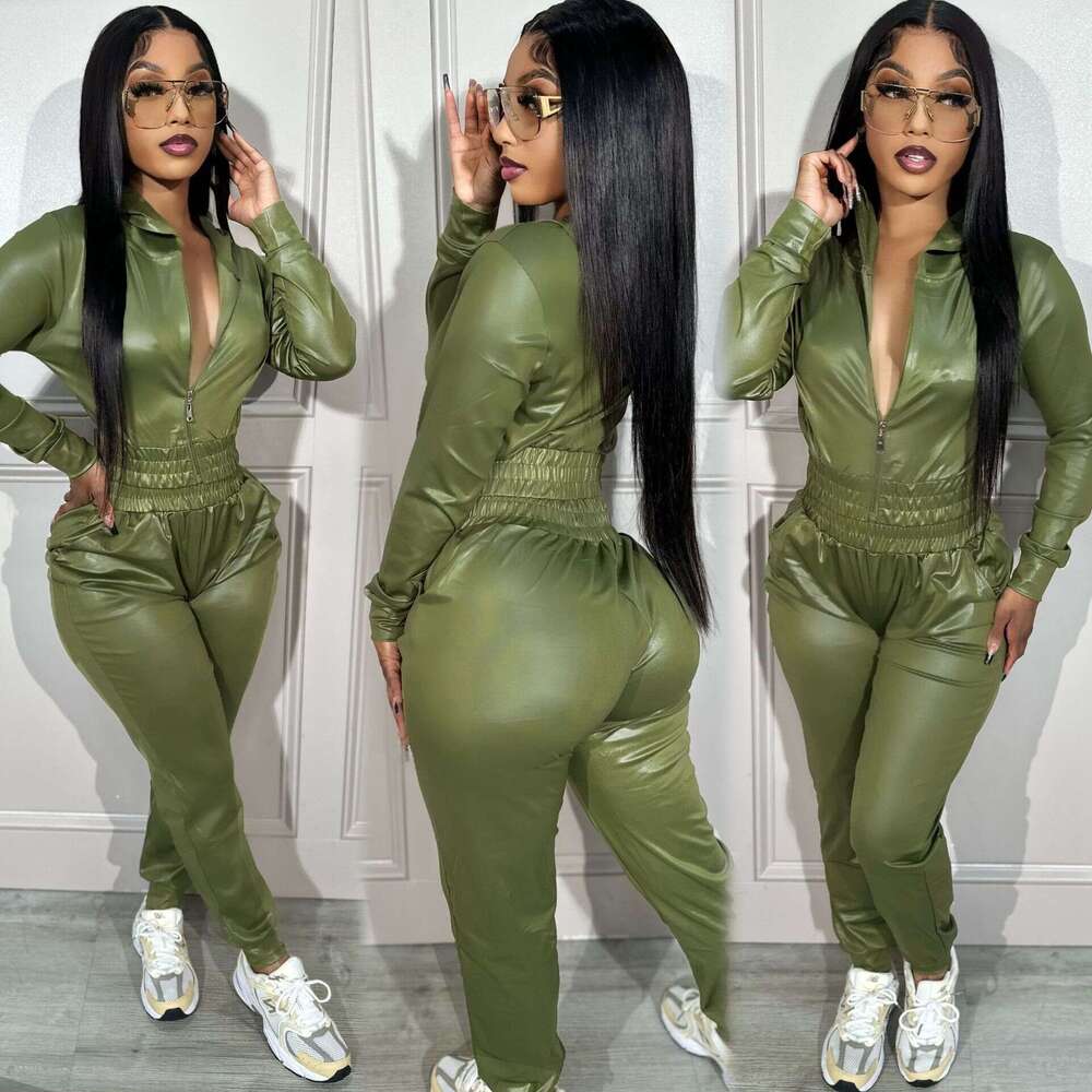 shanshi leather jacket women Women's Set Hooded Two Piece Casual Sports Suit faux leather jacket