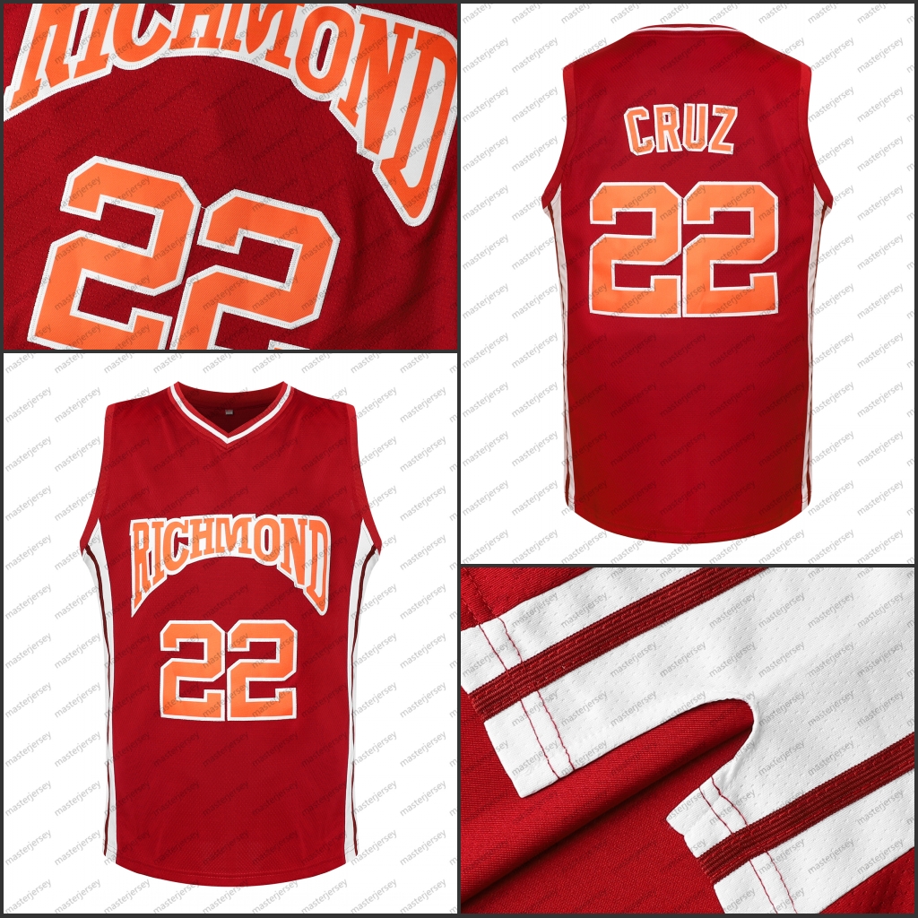 #22 CRUZ RICHMOND Men's Basketball Jersey Sweatshirt - Embroidered Movie Mesh Letters & Numbers, Crew Neck Sleeveless Training Vest, Loose Fit At