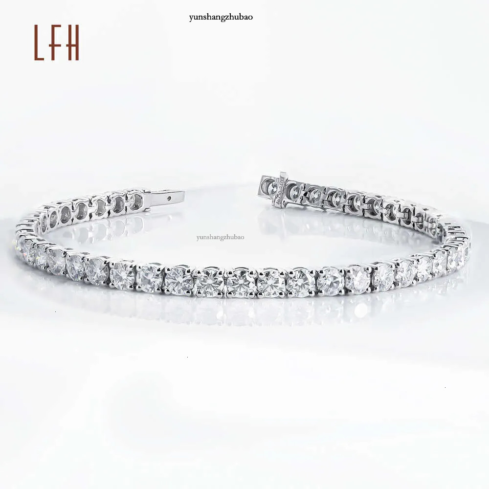 White Real Gold 3mm Round Brilliant Cut lab Created Dia Womens Moissanite Tennis Bracelet