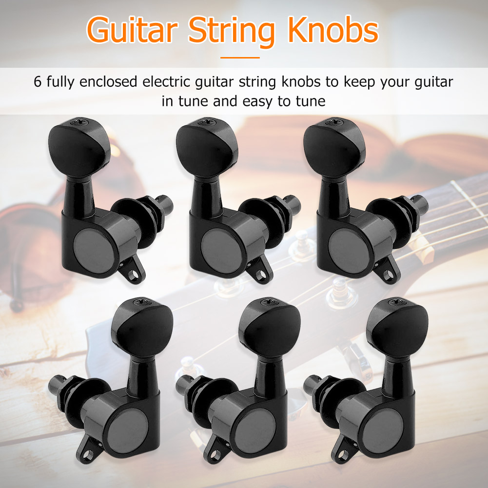 6pcs Guitar Tuning Pegs Tuner Vintage Full-Closed Electric Guitar Tuning Pegs Replacement Parts Musical Instruments Accessories