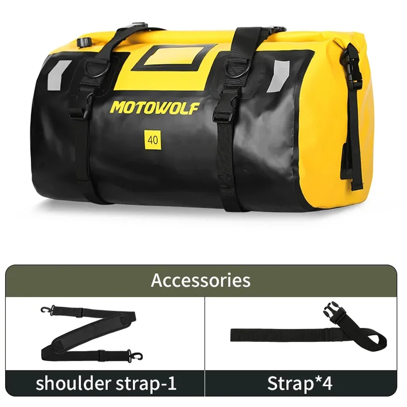 Waterproof Tail Travel Outdoor Dry Roll Pack 40/66 Motorbike Lage Backpack Motorcycle Seat Bag