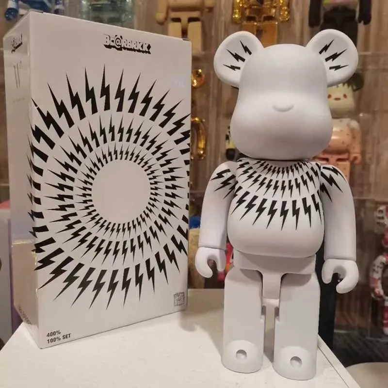 Novelty Items Bearbricks 400% 1000 Cyberpunk Daft Punk Joint Bright Face Violation Collection Decorated Grizzly Bear Statue Mo2403 lpi999