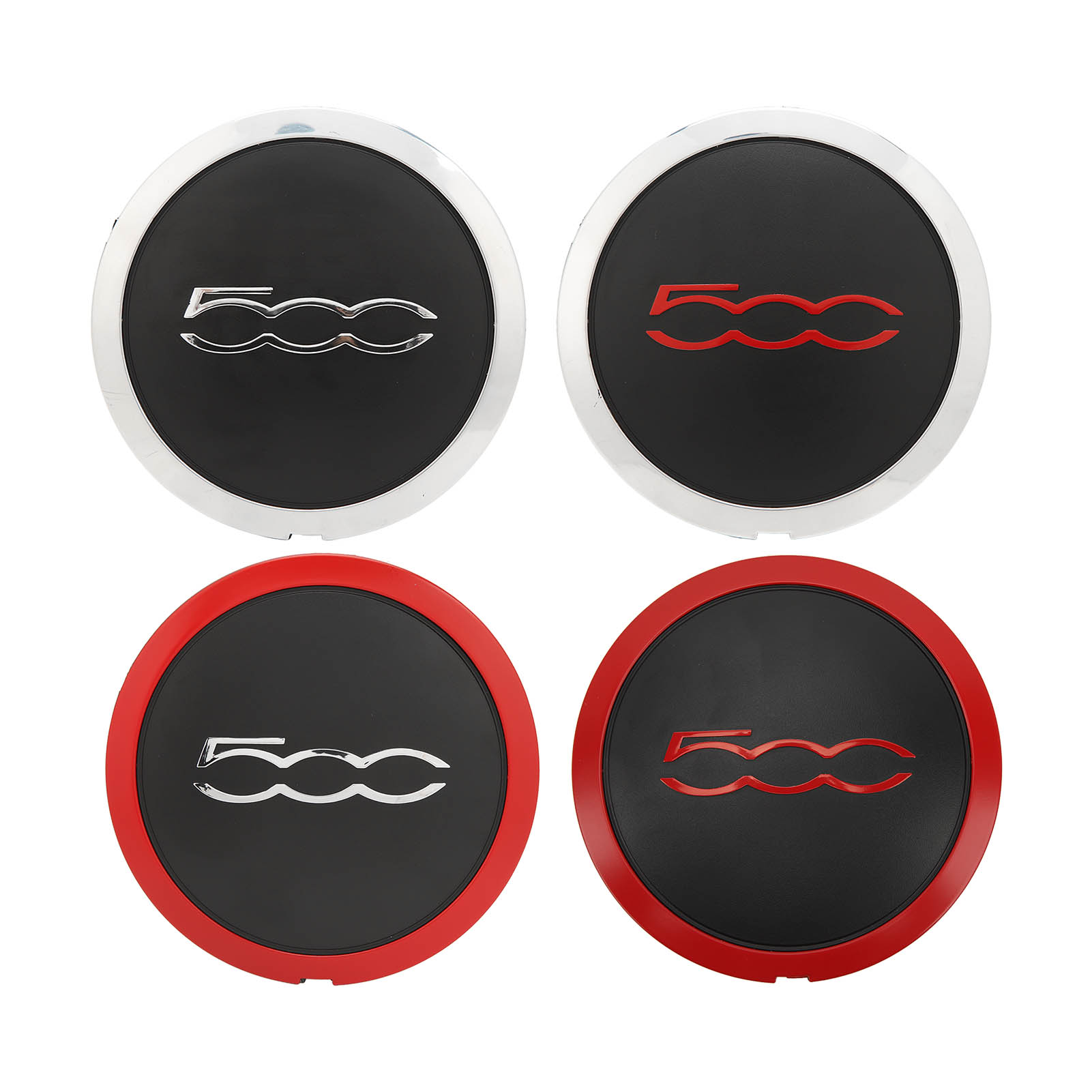 68078421AC Car Hup With Chrome Trim 68078419AC Wheel Hub Center Cover Cap Replacement for FIAT 500 2012-2022