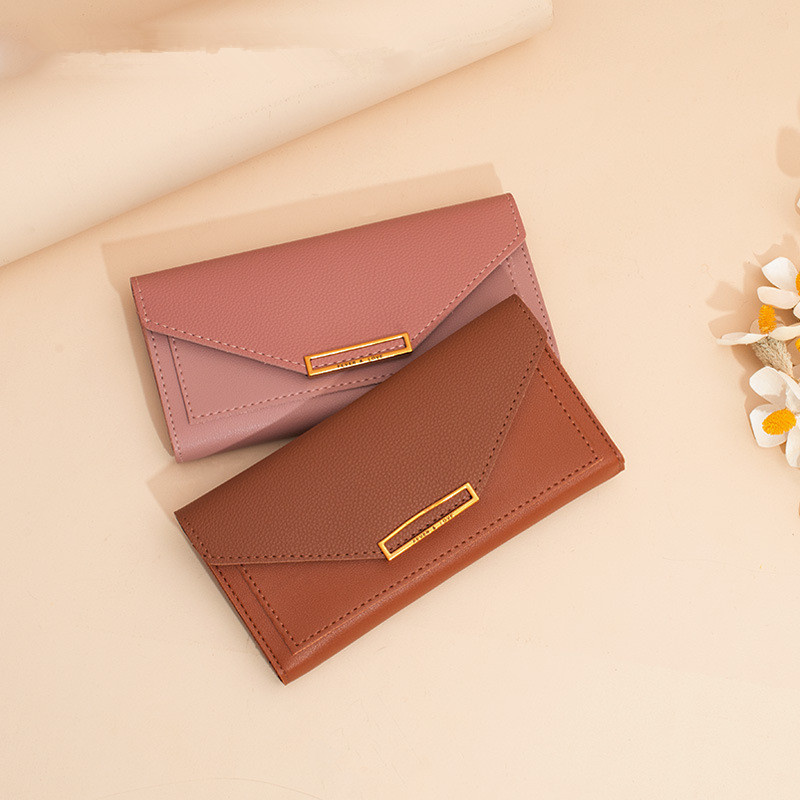 Women Long Wallets Pu leather Retro Snap Thin Purse Money Pocket ID Card Holder For Ladies Girl Female Phone Clutch Bag