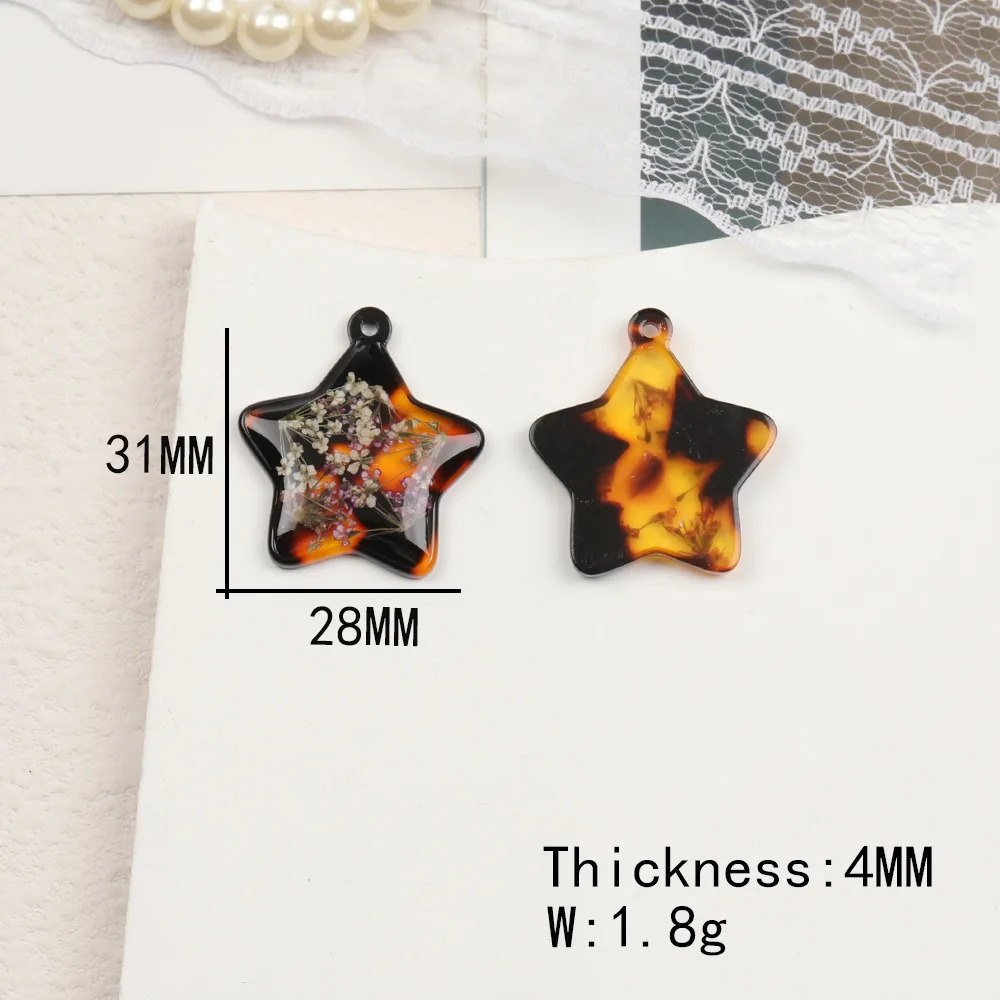 Cordial 40Pcs Jewelry Discovery and Components/Handmade/DIY Pendant/Resin Charm Mixed Natural Dried Flowers #17295 241108