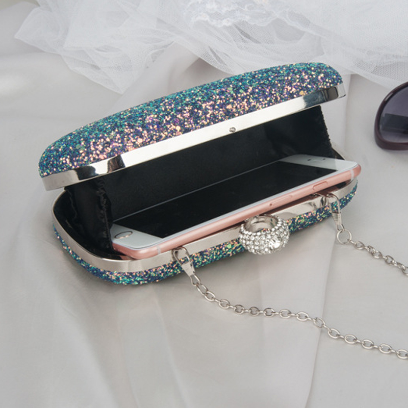 Evening Pink Clutch Designer Bags Women Luxury 2023 Purse Bling Sequins Handbag New Fashion Shoulder Crossbody Small Phone Bag