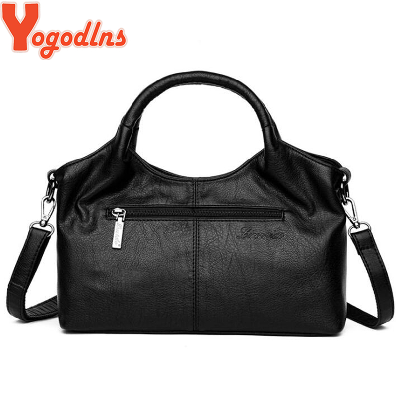 Yogodlns PU Leather Bag for Women Simple Stripe Style Female Shoulder Crossbody Bags High Quality Retro big casual Purse