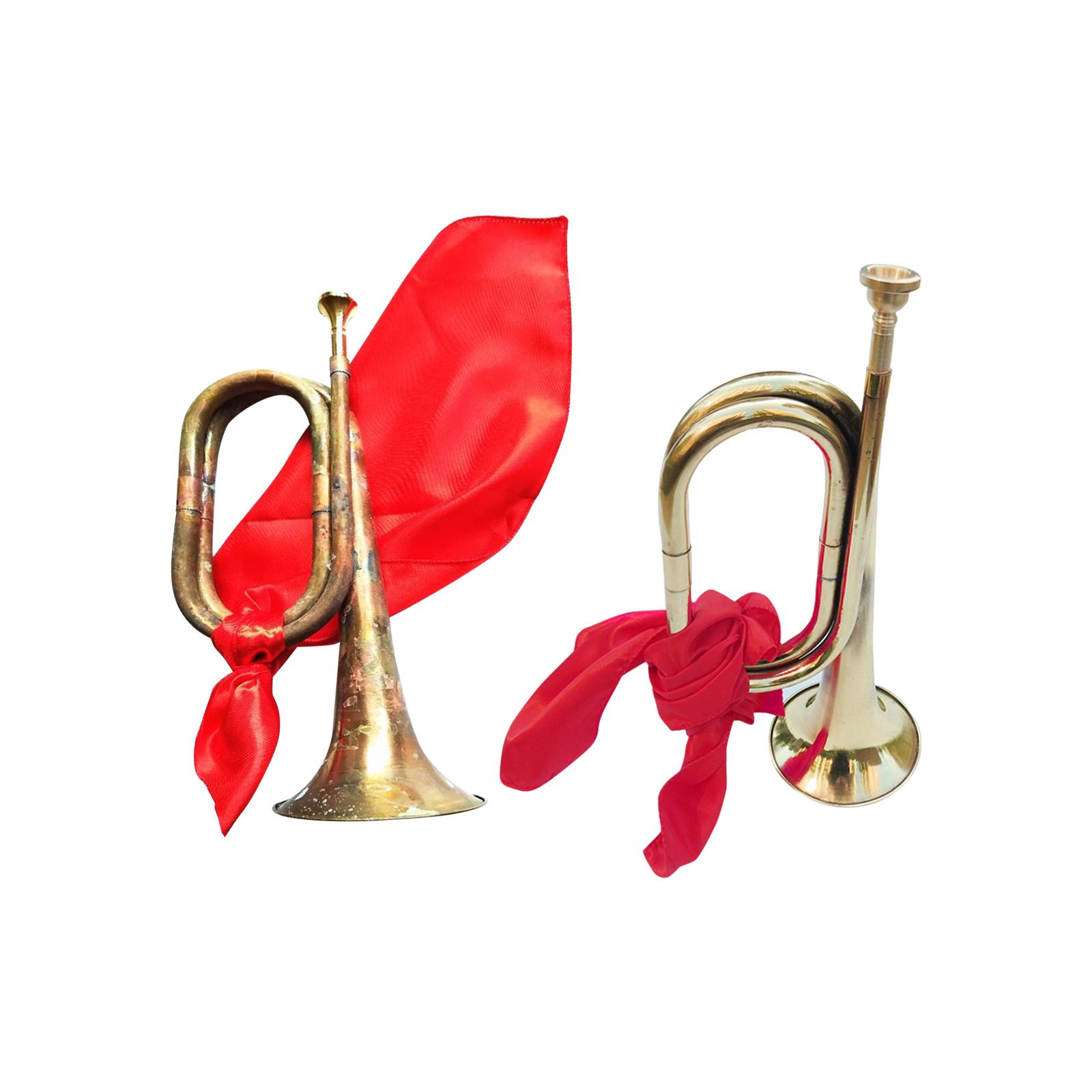 Trumpet Classic Music Instrument Marching Bugle Scout Bugle Solid Copper and Brass Bugle for Beginner Children Kids Adults
