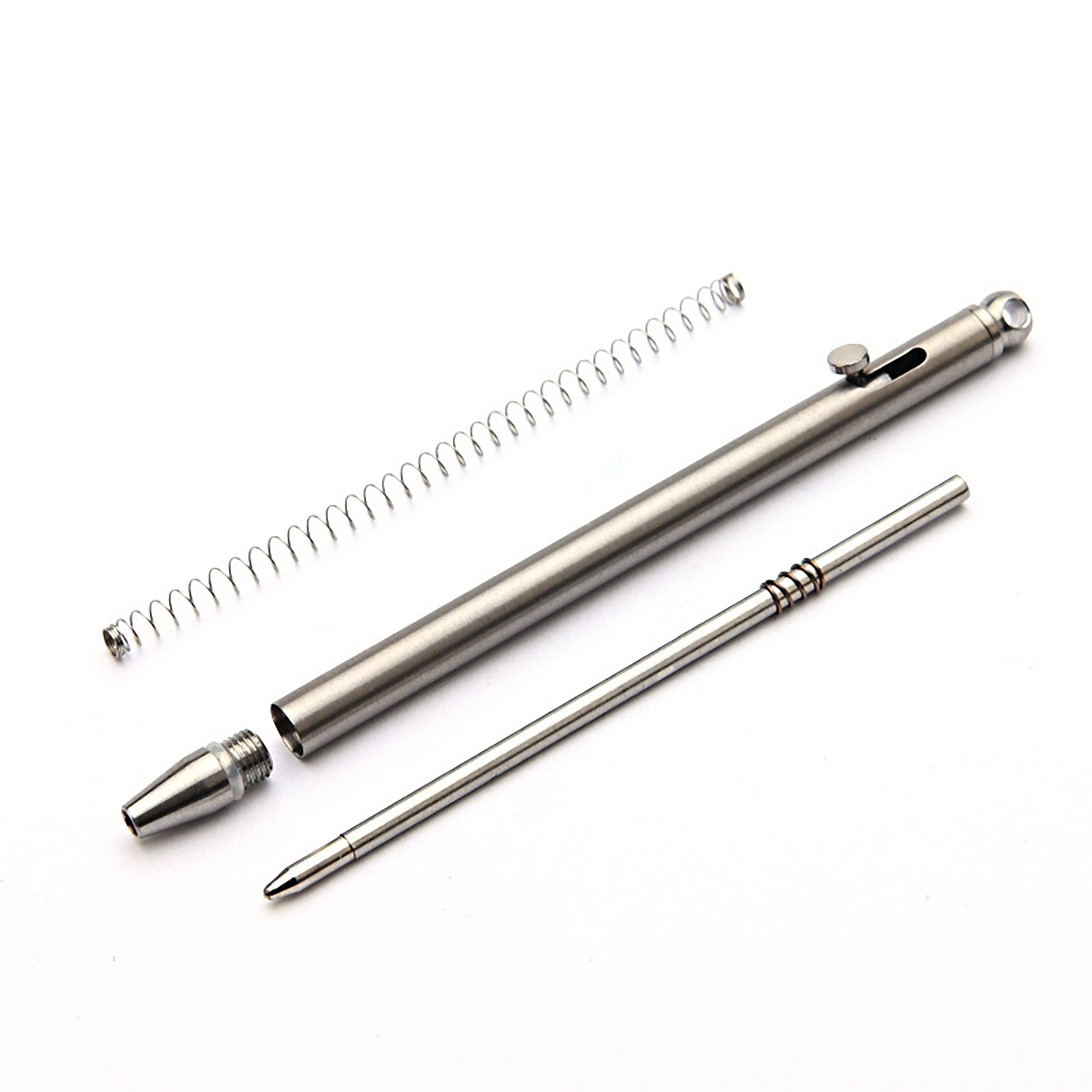 Super fine TC4 Ti titanium 3 inch short tactical trigger bolt lock ballpoint pen self defence survival breaker EDC keychain