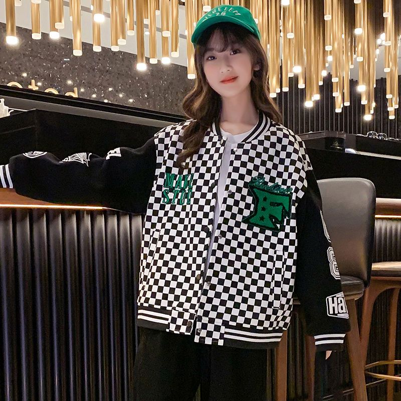 2023 Kids Spring Autumn Bomber Jacket ChildrenLetter Print Outerwear Boys Girl Streetwear Varsity Baseball Uniform Coats 4 -12 Y