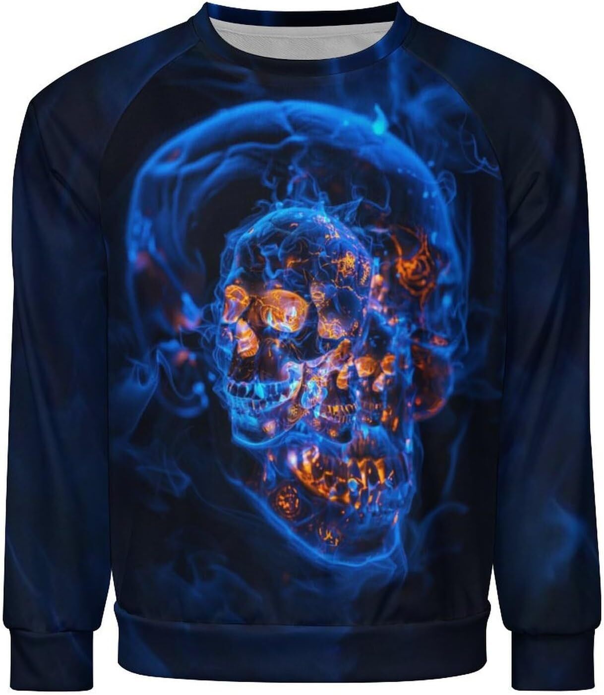Long Sleeve Shirts for Men sweatshirt Novelty Cool Skull Pullover Funny Fashion Graphic Sweatshirts T shirt Tee Streetwear Casual tops clothes
