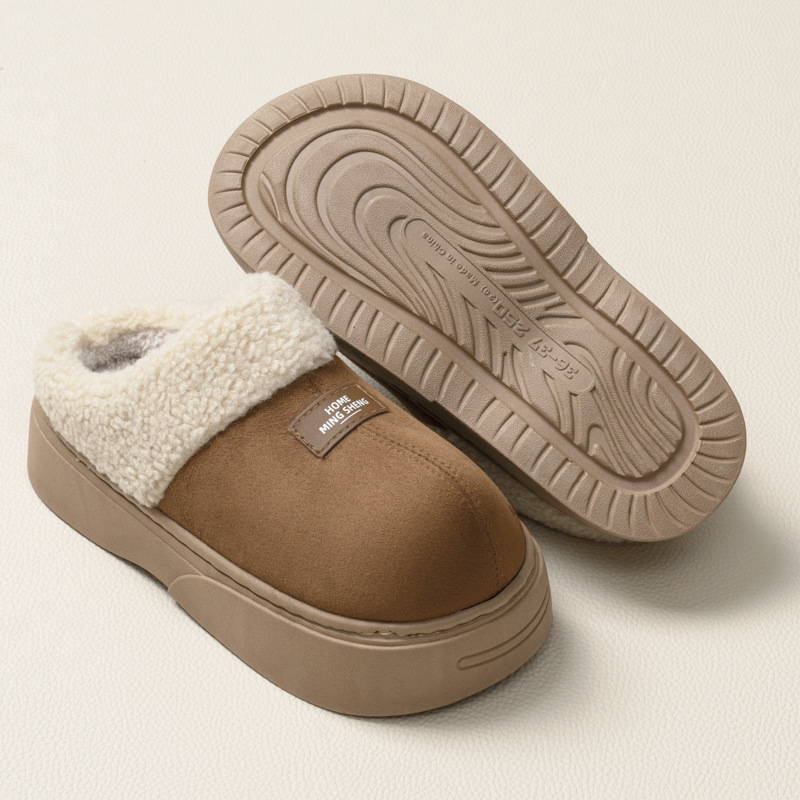 New Home Furnishings NEW Autumn and Winter Thick Bottom Veet Warm Cotton Slippers.