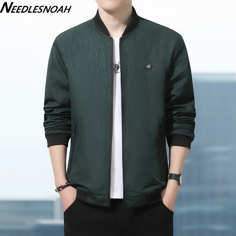 NEEDLESNOAH Spring Summer Mens Baseball Jacket Casual Windbreaker Jacket Coats Slim Fit Thin Male Bomber Jacket Outdoor Clothes