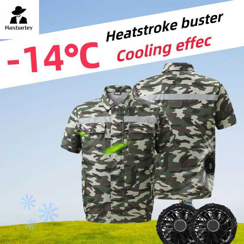 Summer ice vest mens jacket camping USB charging air conditioning clothing outdoor camouflage cooling work vest W241111