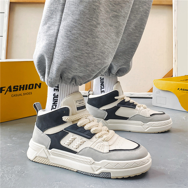 Men's Spring and Autumn New Korean High Top Casual Shoes Free Shipping.