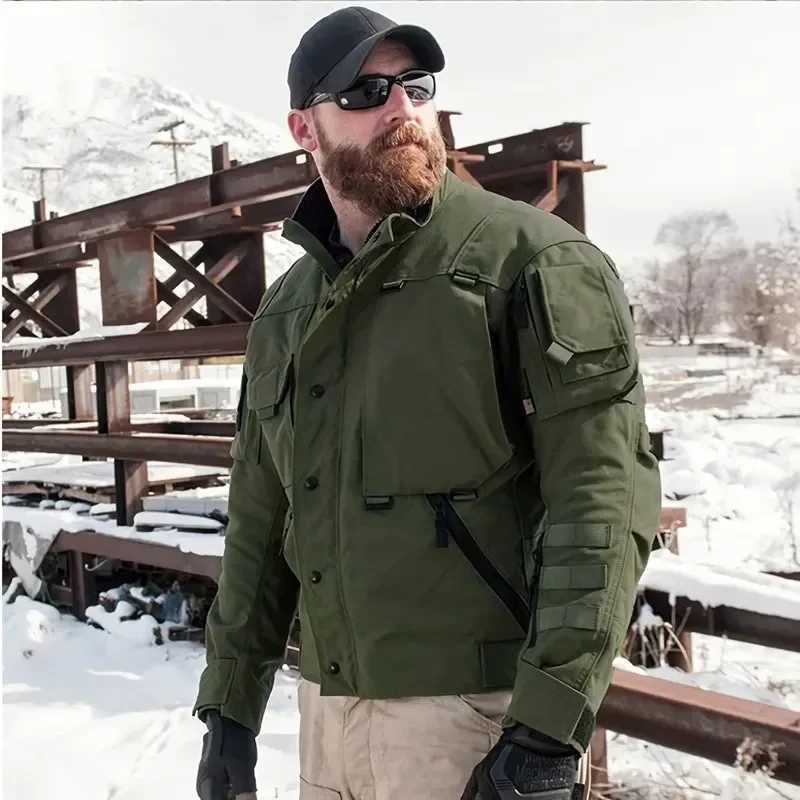 Plus size military tactical jacket mens waterproof multifunctional pocket casual bomber jacket mens jacket spring autumn S-3XL W241111