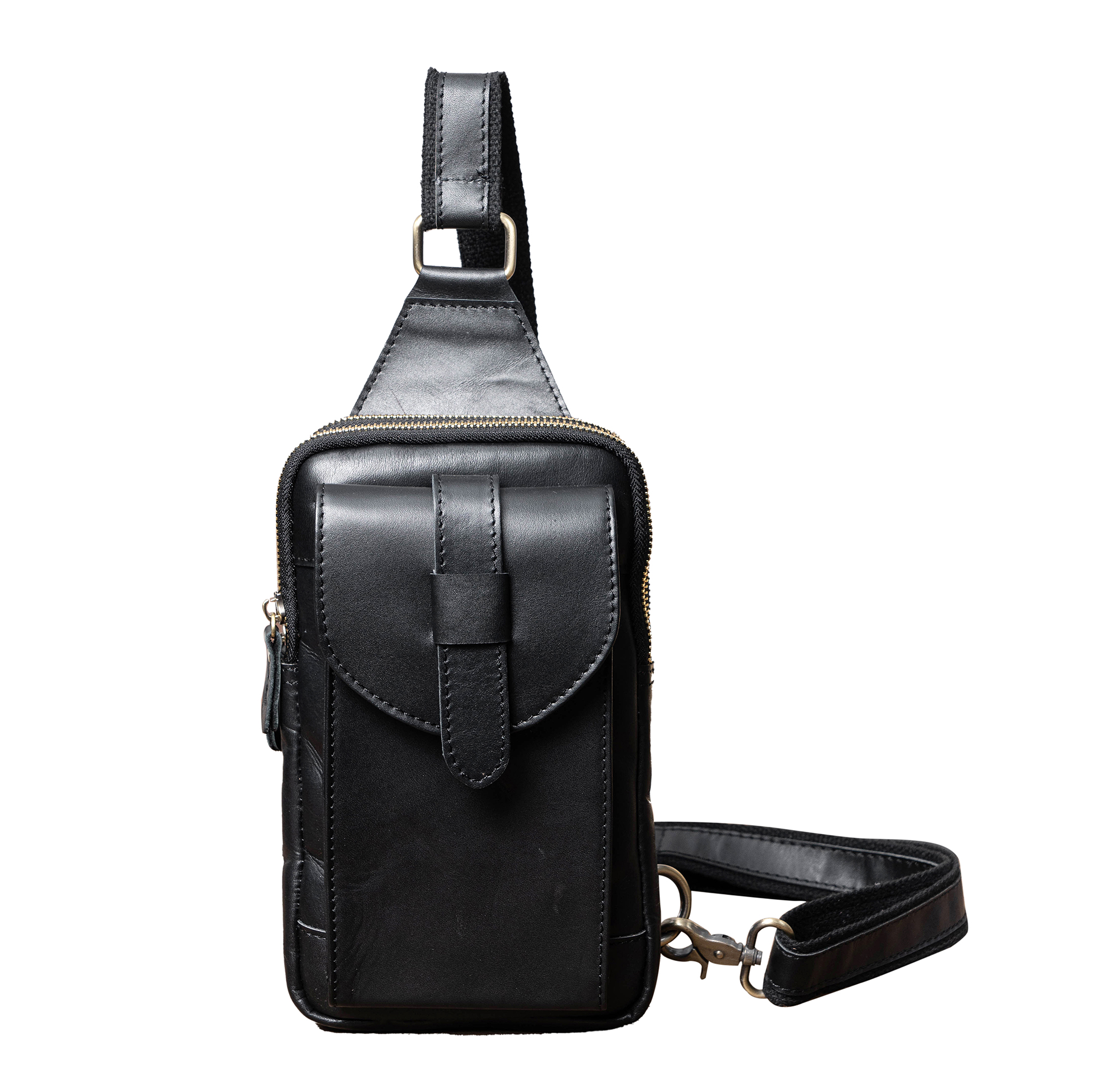 Chest Bag Crossbody Bag for Men 3 Colors Vintage Cowhide Genuine Leather Day Pack Casual Messenger Bags with Adjustable Strap