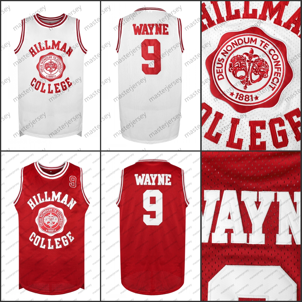 #9 WAYNE Men's Basketball Jersey Sweatshirt - Embroidered Movie Mesh Letters & Numbers, Crew Neck Sleeveless Training Vest, Loose Fit Athletic To