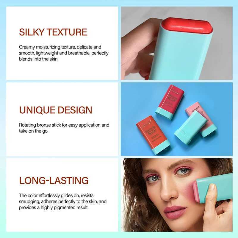 3 Color Cheek Lip Tinted Moistured Blush Stick Eyes Cheek and Lip Brighten Cream Bronzer Highlight Stick Matte Contour MakeupXJ241111