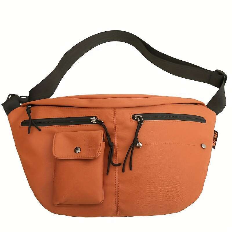 Fashion Large Capacity Chest Bag, Nylon Multi Pockets Casual Crossbody Fanny Pack For Outdoor Sport Travel .