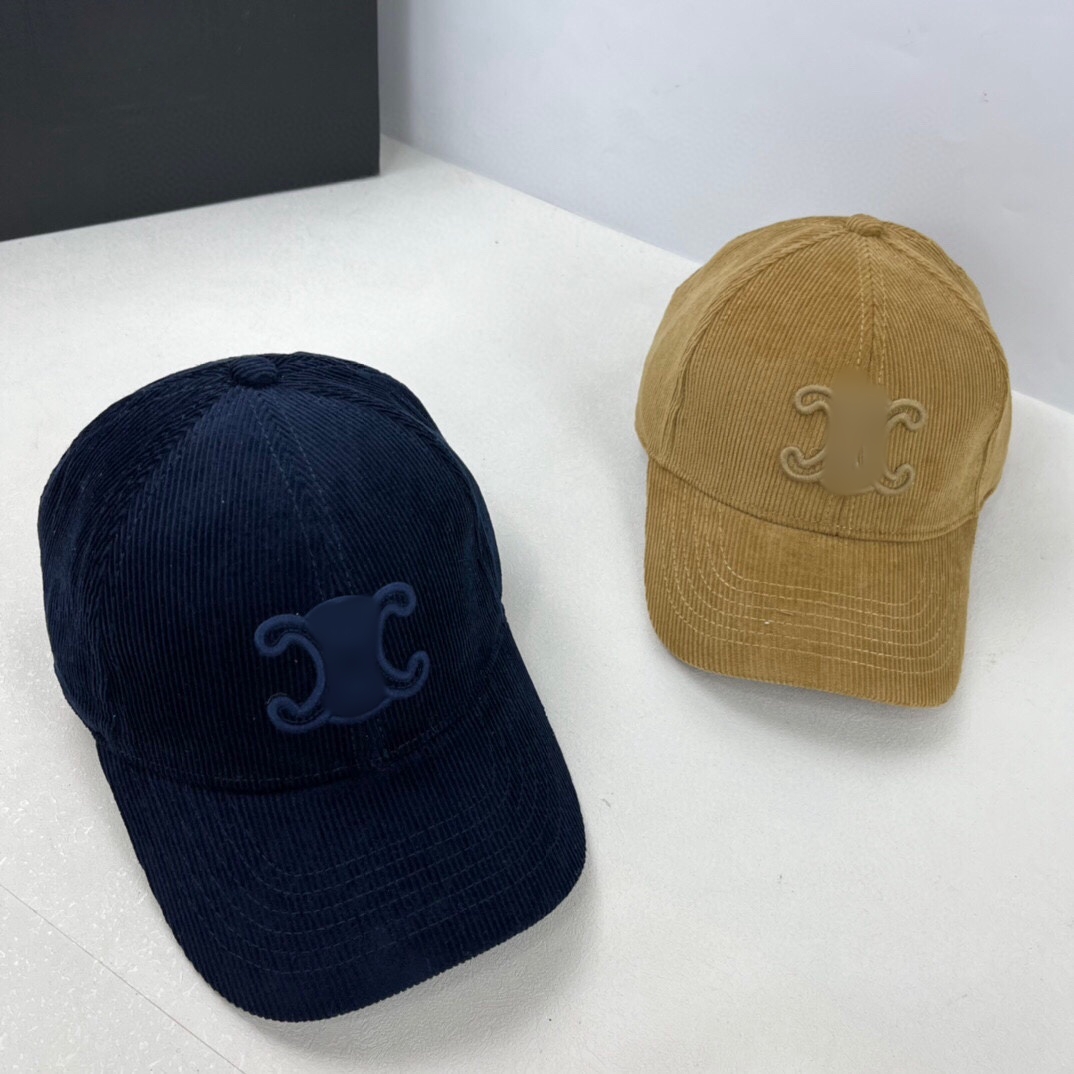 Designer baseball cap winter fashion corduroy baseball cap outdoor sports warm high quality men and women casual cap