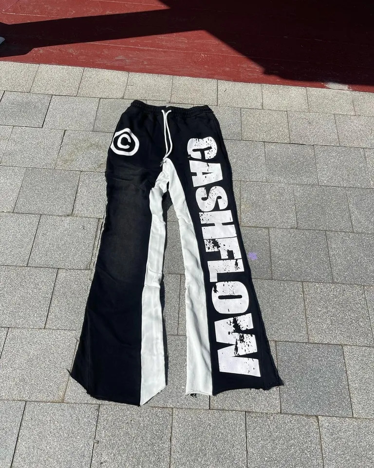 Zsiibo Y2K Womens Sweatpants Bottom printing Stretch Casual Pants Oversize streetwear High Street Vintage Hip Hop Pop Halloween 241108