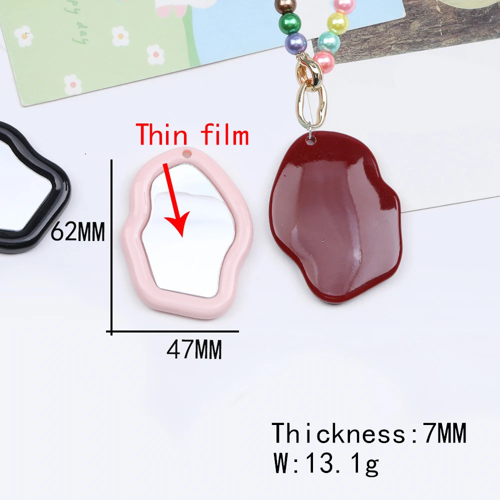 Cordial 30Pcs 47 * 62MM Charm Accessories/Handmade/DIY Pendant for Bag/Jewelry Discovery and Components/Mirror Shape #17628 241108