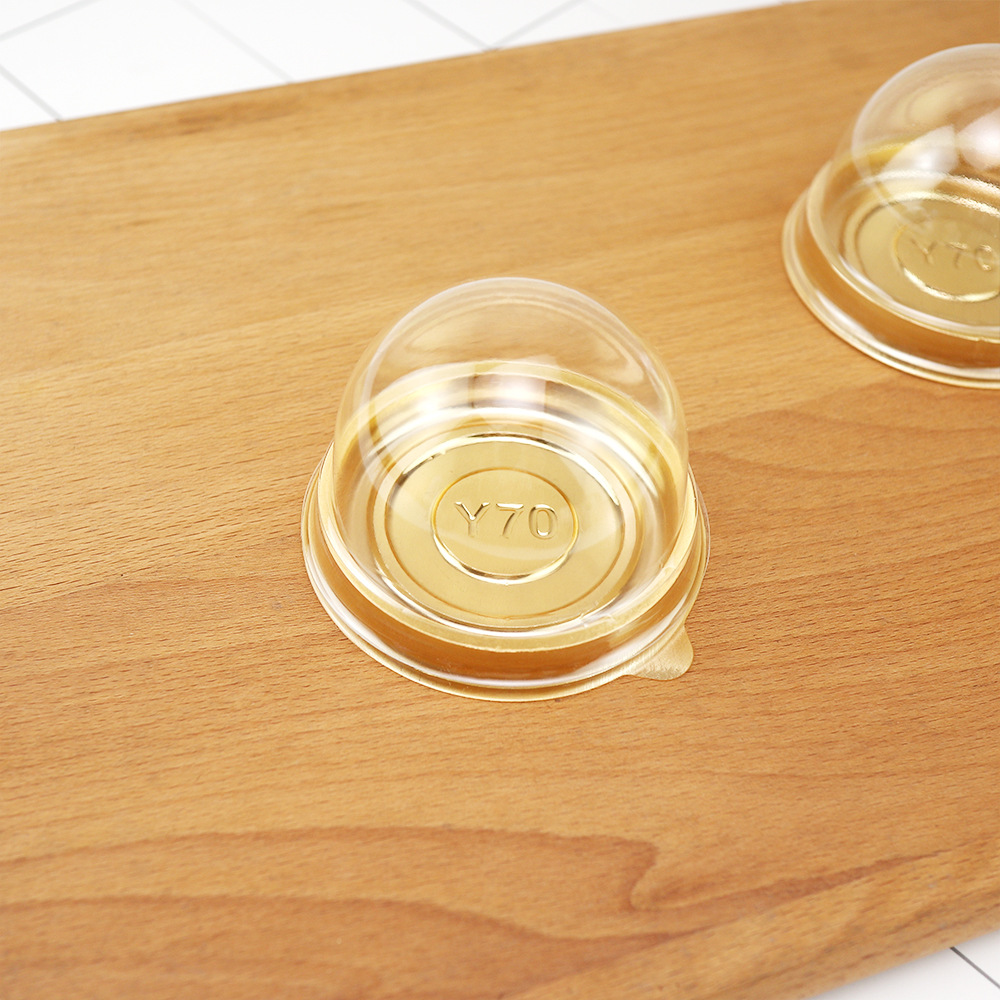 Egg yolk pastry packaging box single grain Snow Meiniang mooncake round transparent vacuum formed box baking pastry disposable packaging box
