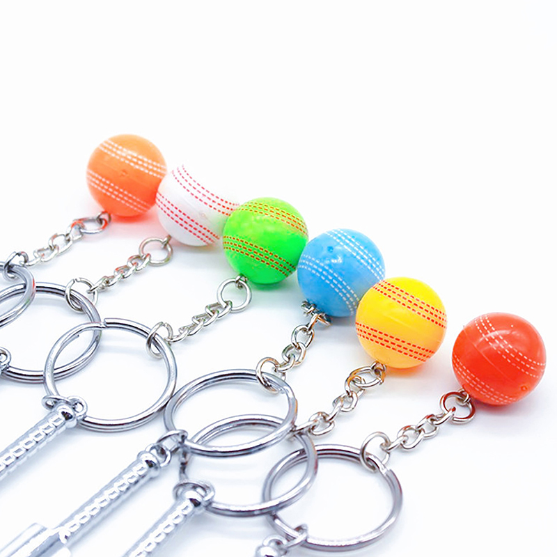 Cricket Keychain For Sport Fans Gift Sports Keyrings Cricket Keychains Gentleman's Game Keyring Keyholder Sport Key Chain