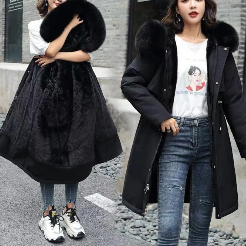 Womens Winter Jacket Hodded Fleece Padded Casual Loose Windbreaker Office Lady Matching In Coats Jackets Outerwear 241111