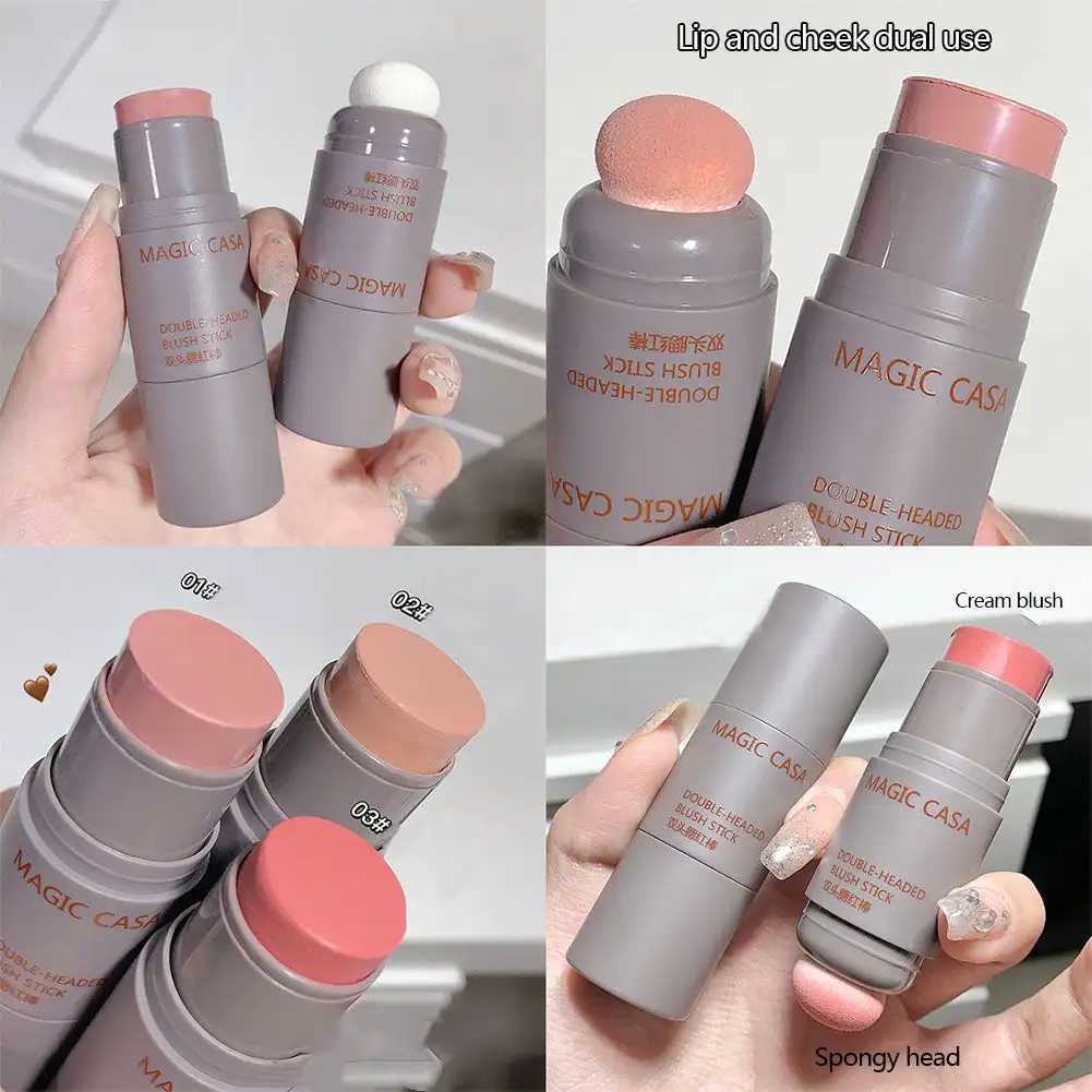 Double-ended Blush Stick Waterproof Brightening Face Contouring Shadow Blusher Long-lasting Tint Cheek Korean Makeup CosmeticsXJ241111
