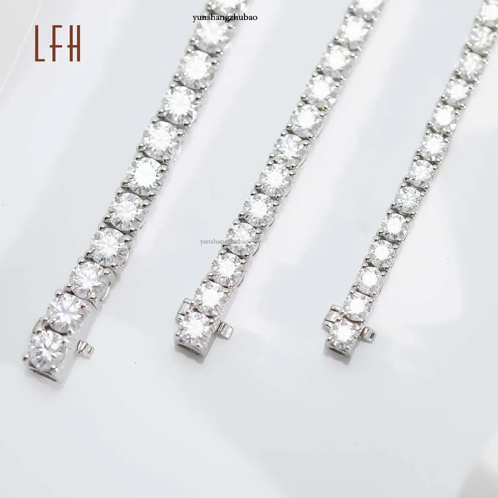 White Real Gold 3mm Round Brilliant Cut lab Created Dia Womens Moissanite Tennis Bracelet