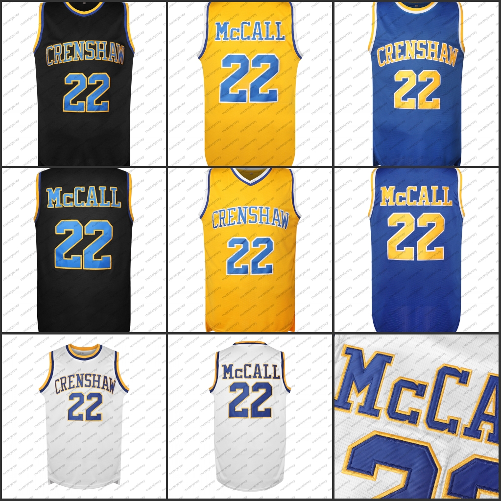 #22 McCALL Men's Basketball Jersey Sweatshirt - Embroidered Movie Mesh Letters & Numbers, Crew Neck Sleeveless Training Vest, Loose Fit Athletic 