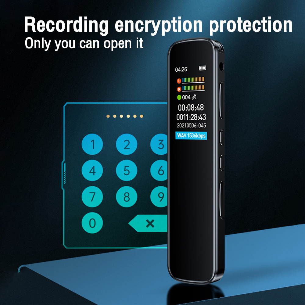 Mini Portable Voice Activated Recorder MP3 Player Telephone Audio Recording With Mic Digital Voice Recorder Dictaphone 1536KBPS