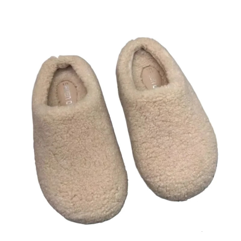 Leopard Platform Fur Slippers Women Home Cotton Shoes Winter Warm Casual Plush Mules 2024 Trend Flip p Woman Snow Botas Mujer 241111