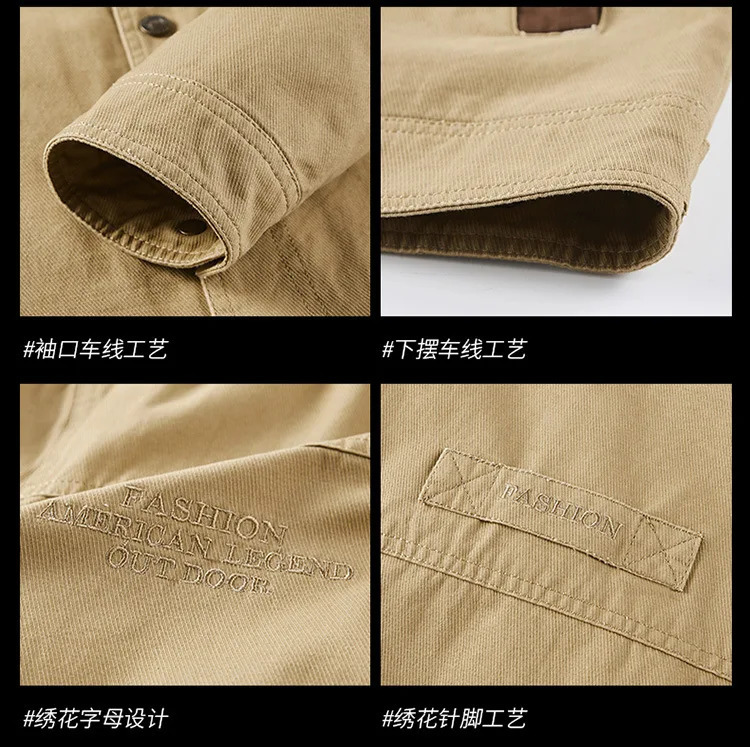 Spring and Autumn Jacket Mens Cotton Windproof Bomber Jacket Military Tactical Jacket Mens Cargo Casual Jacket Mens Clothing 241108