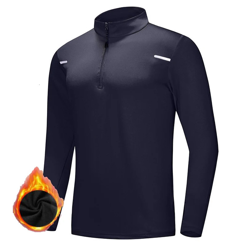 Winter Plus Velvet Shirts Men Thermal Underwear Compression Soccer Football TShirt Blouse High Collar Warm 241111