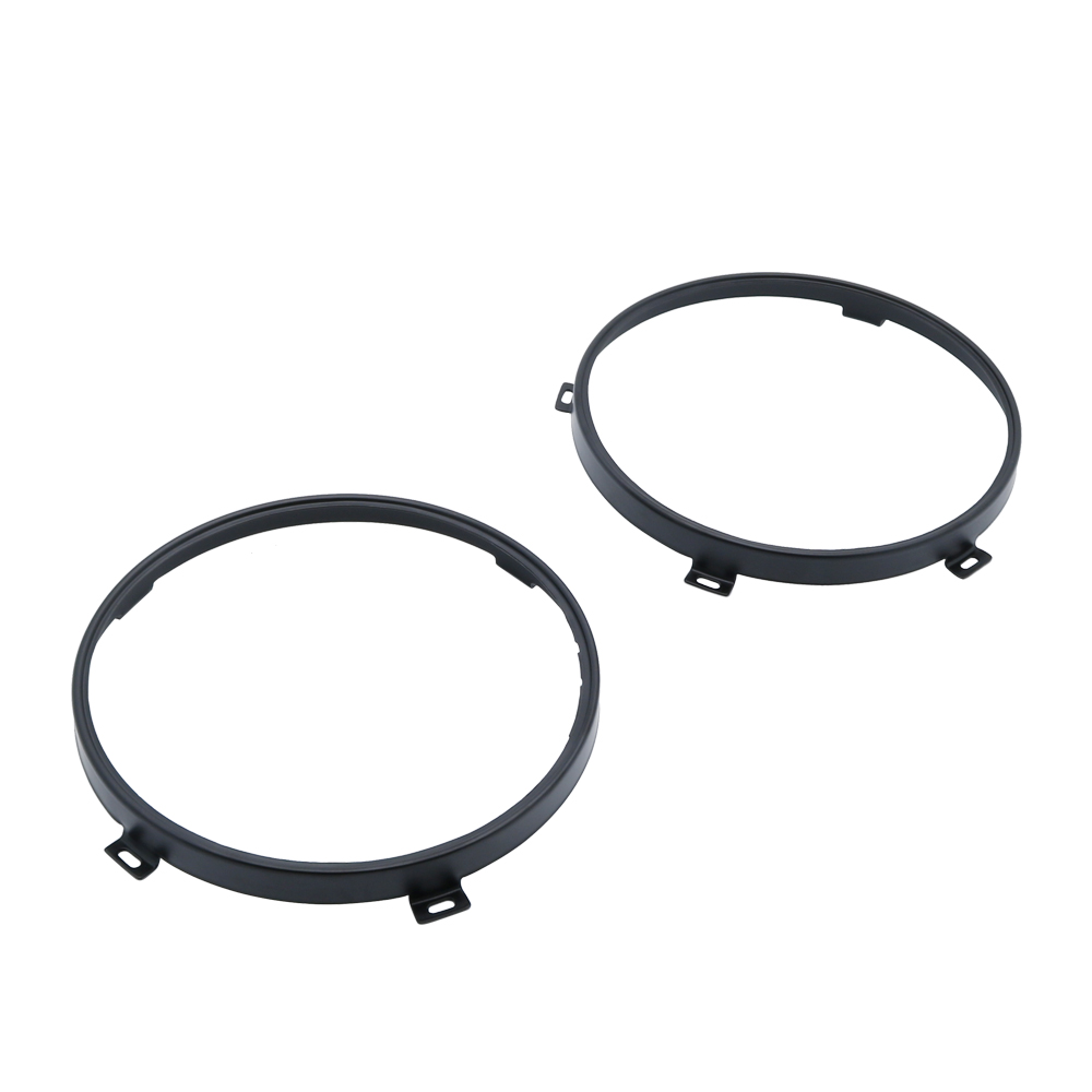 1 Pair Black Round Headlamp 7" Inch Headlight Mounting Ring Trim Bracket For Jeep Wrangler JK TJ Install Support Mount Bracket 28054