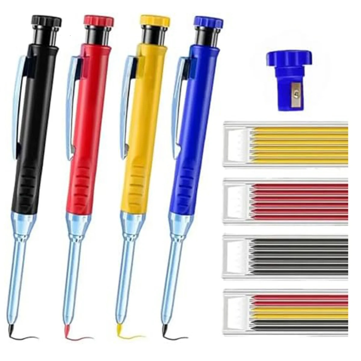 Multi Pack Solid Carpenter Pencil Set with 2.8MM Lead and Built-in Sharpener Pencil Woodworking Wood Factory Stationery 240411