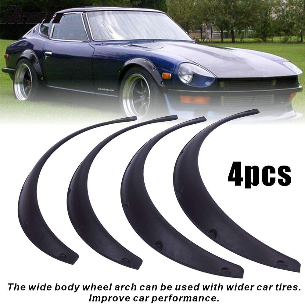 Universal 4Pcs 3.5"/90mmFlexible Car Fender Flares Extra Wide Body Wheel Arches Protector Wheel Eyebrow Fender Mudguards