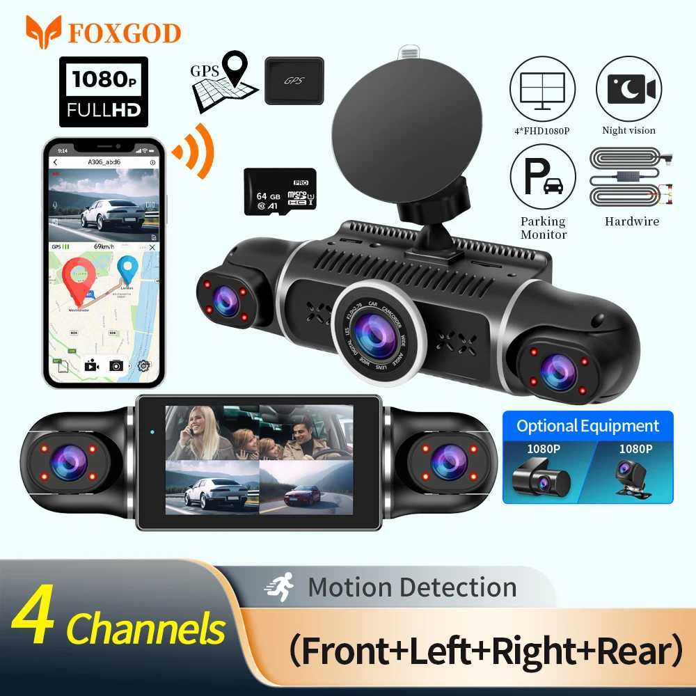 s 360-Degree Car DVR Dash Cam 1080P Free 64G Memory Card+Rear Camera Driving Recorder 24Hr Parking Monitoring WiFi GPS APP Control S2411116