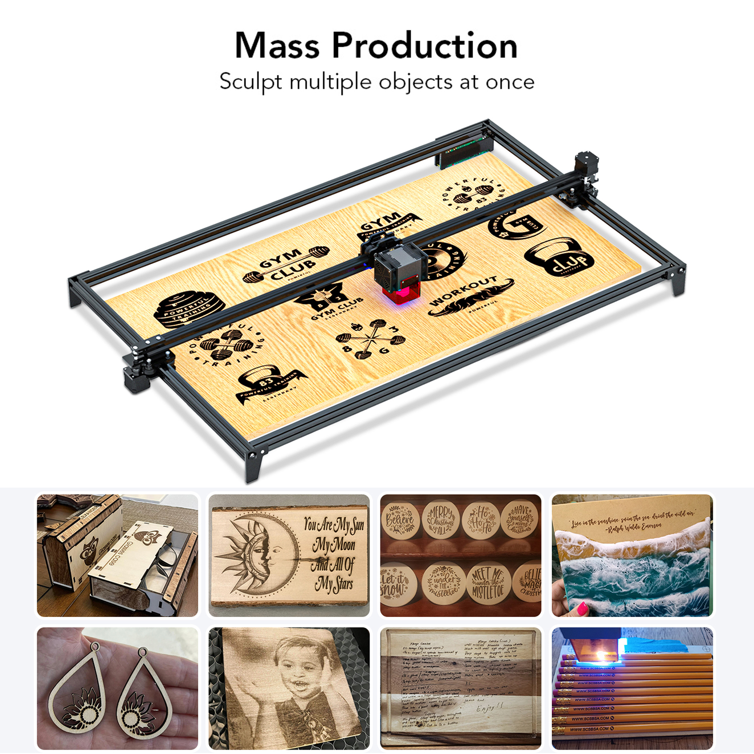 ZBAITU 20W Laser Engraver Extend 4 Diodes CNC Cutter M81 80x80CM 3D Metal Wood Router Engraving Machine With Air Assist Nozzle