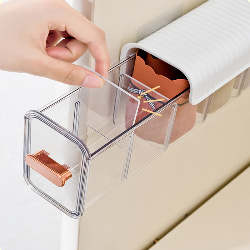 Transparent Wall Mounted Storage Box Underwear Panties Socks Closet Bedroom Storage Storage Box