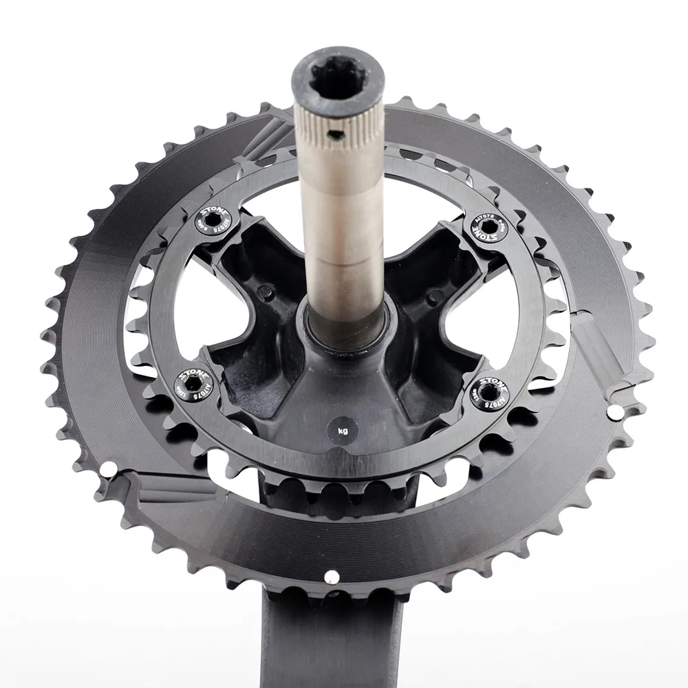 STONE Double Chainring BCD 110mm 4 Bolts for 105 R7100 Ultegra R8100 R9200 Dura Ace Road Bike Chainwheel Chain Ring