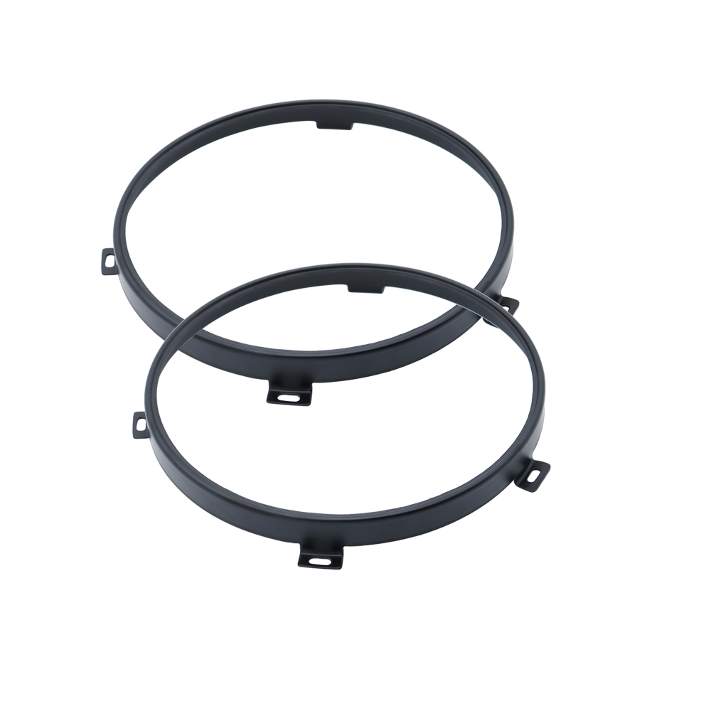 1 Pair Black Round Headlamp 7" Inch Headlight Mounting Ring Trim Bracket For Jeep Wrangler JK TJ Install Support Mount Bracket 28054