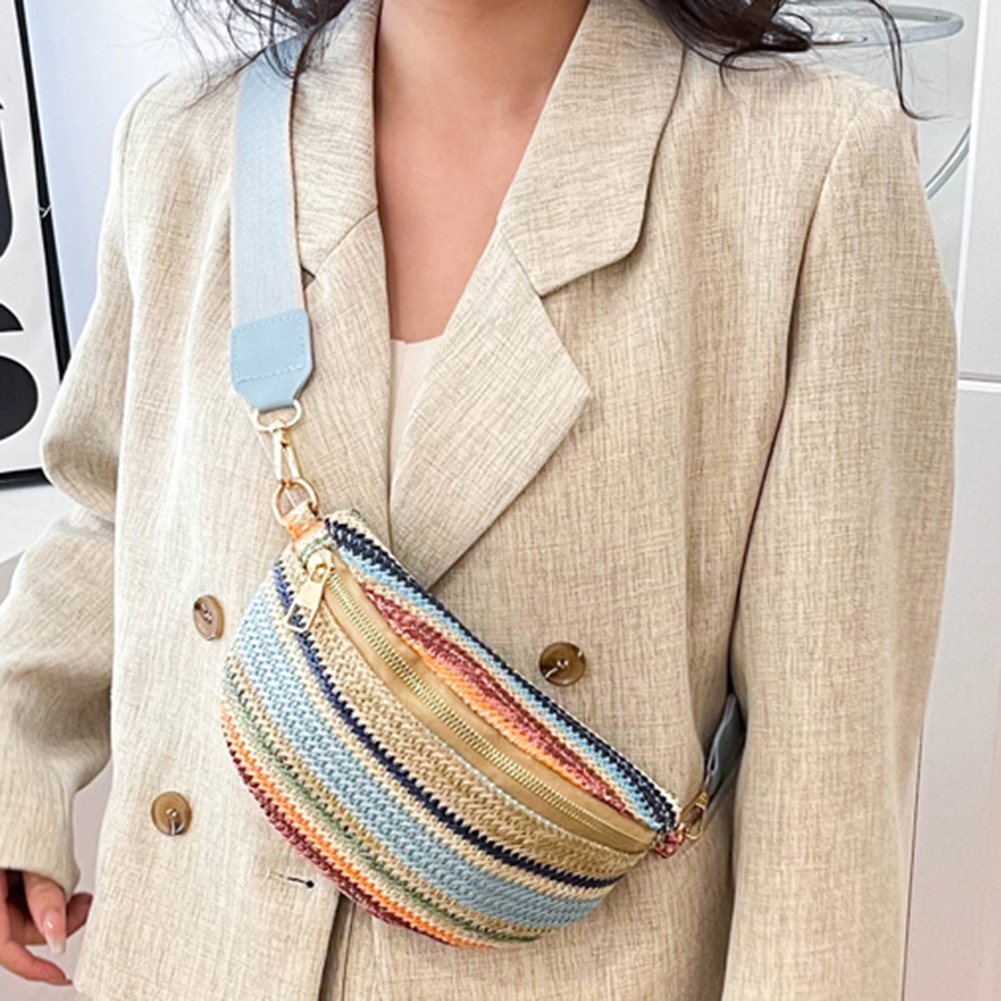 Women's Chest Bag Rainbow Striped Waist Bag Shoulder Crossbody Chest Bags Designer Handbags Female Belt Bag Phone Bags Wallets