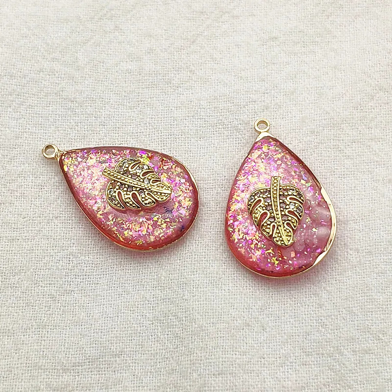 incoming 28x18mm 50pcs cubic zirconia pendant used for handmade jewelry earrings necklace accessories DIY accessories 241108